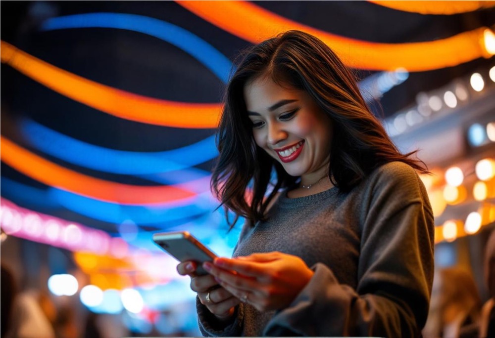 A member managing her work from her phone